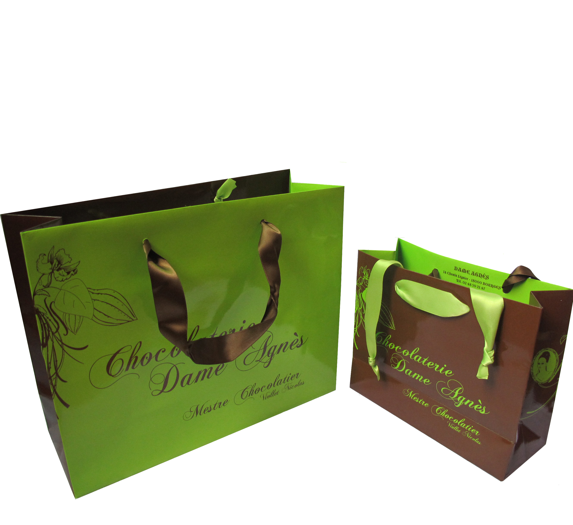 luxury paper bag with ribbon handle